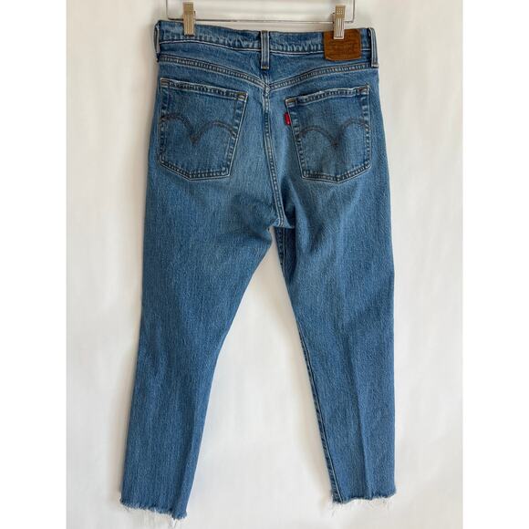 LEVIS PREMIUM WOMENS WEDGIE SKINNY DISTRESED BUTTON FRONT JEANS SIZE 28 - Picture 2 of 16